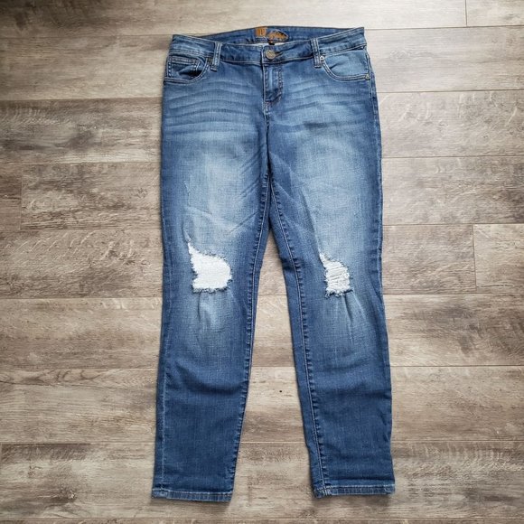 Kut From The Kloth Boyfriend Jeans Women's Distressed Frayed Knee Grunge Daily 6 - Picture 1 of 8